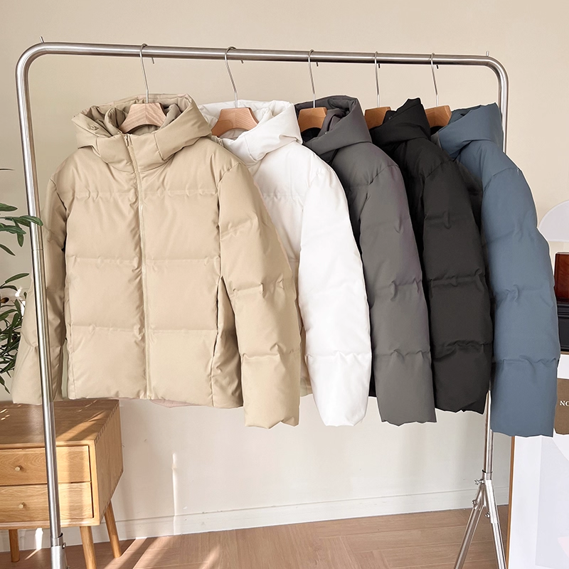 日单U+试衣间~无缝压胶羽绒服女90白鸭绒防风防水保暖连帽外套