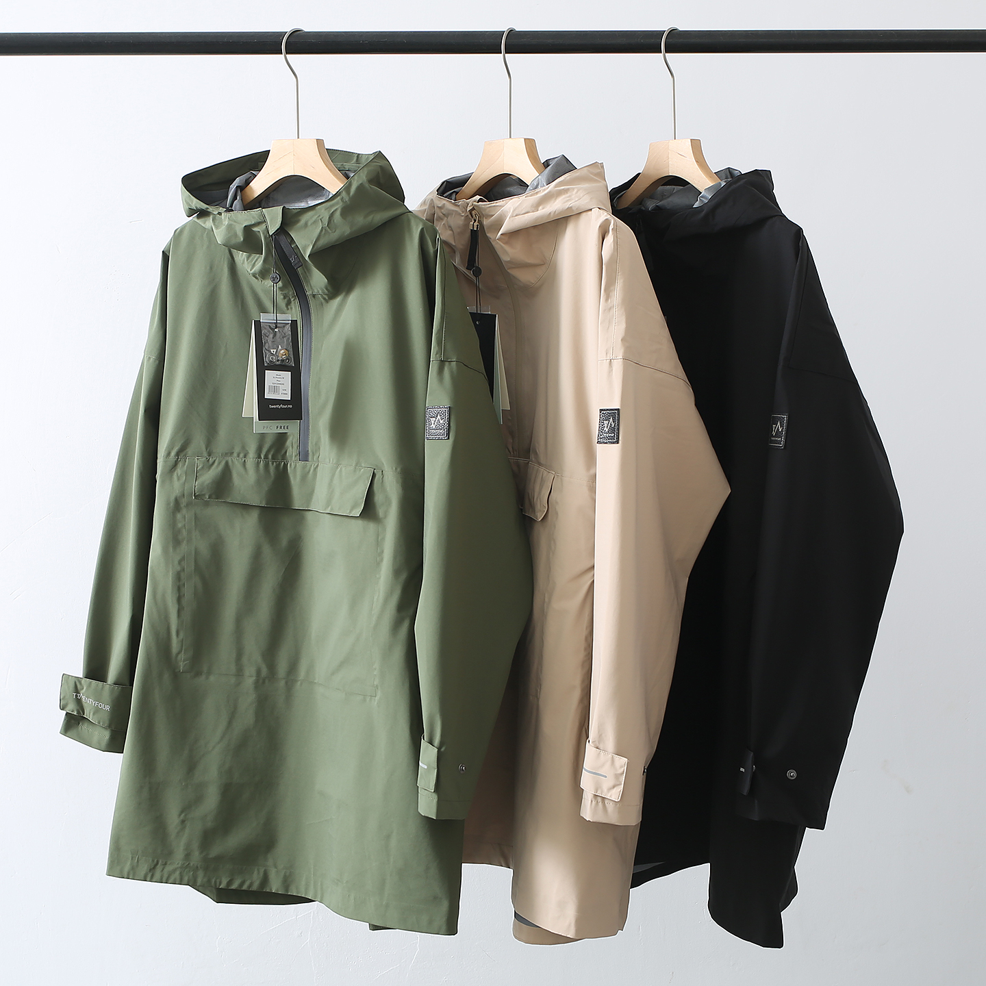 挪威单！5000防水透气三层压胶男女半拉链中长户外软壳衣防雨斗篷