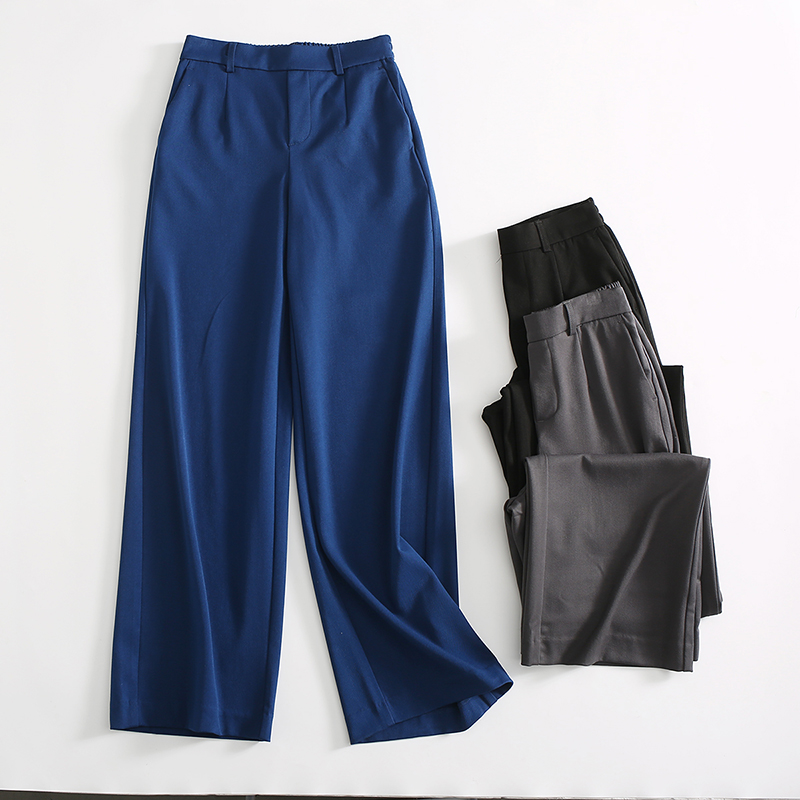 丹麦单！垂感版型棒！通勤休闲后松紧高腰宽松阔腿裤西裤长裤女裤
