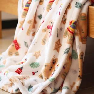 圣诞床单保暖床毯圣诞节毛毯办公室腿部保暖毯公司午睡毯宿舍ins