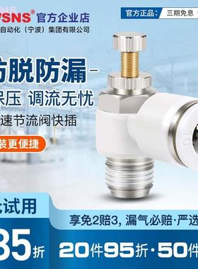 sl节流阀调速接头气动气管快速接头气可调JSC/4/6/8/10/12/14气缸