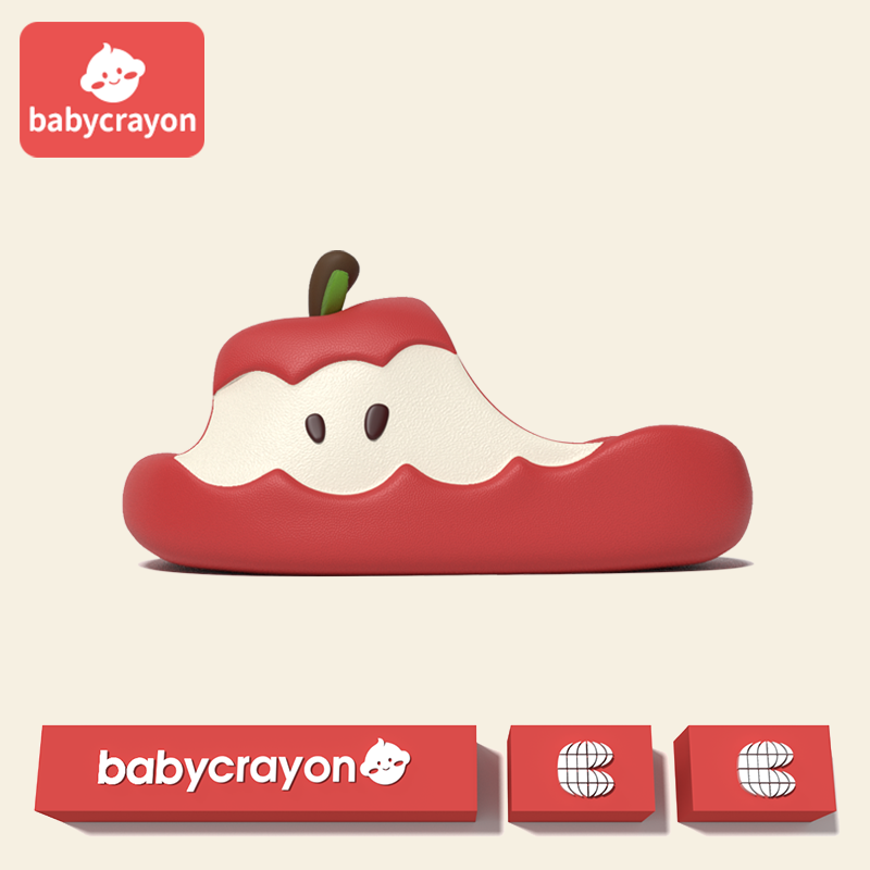 babycrayon儿童拖鞋可爱红苹果