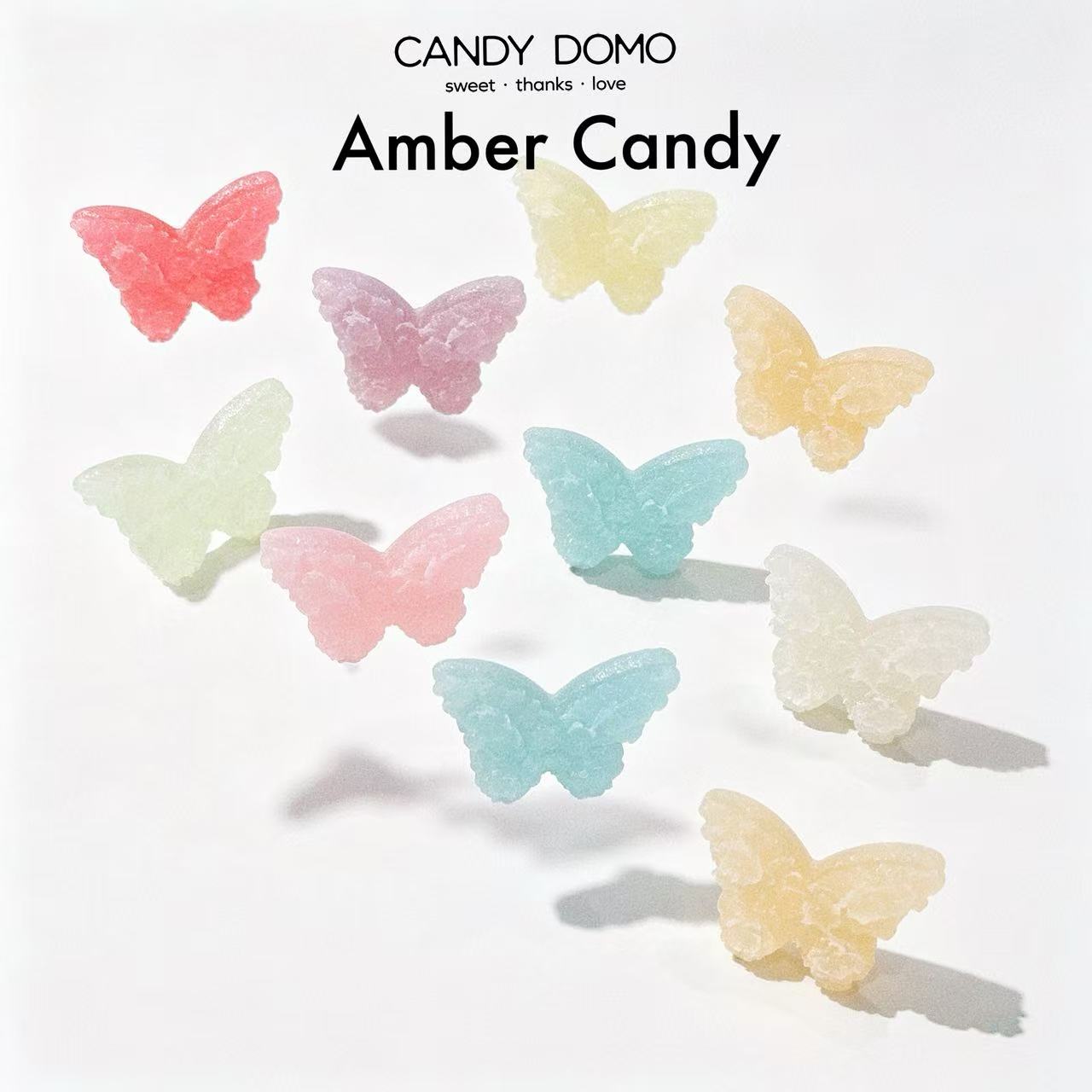CANDYDOMO日本同款水果味手工蝴蝶琥珀糖网红糖果零食节日礼物