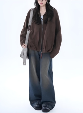 外套女春季2026新款美拉德穿搭拉链开衫夹克美式小众宽松百搭上衣