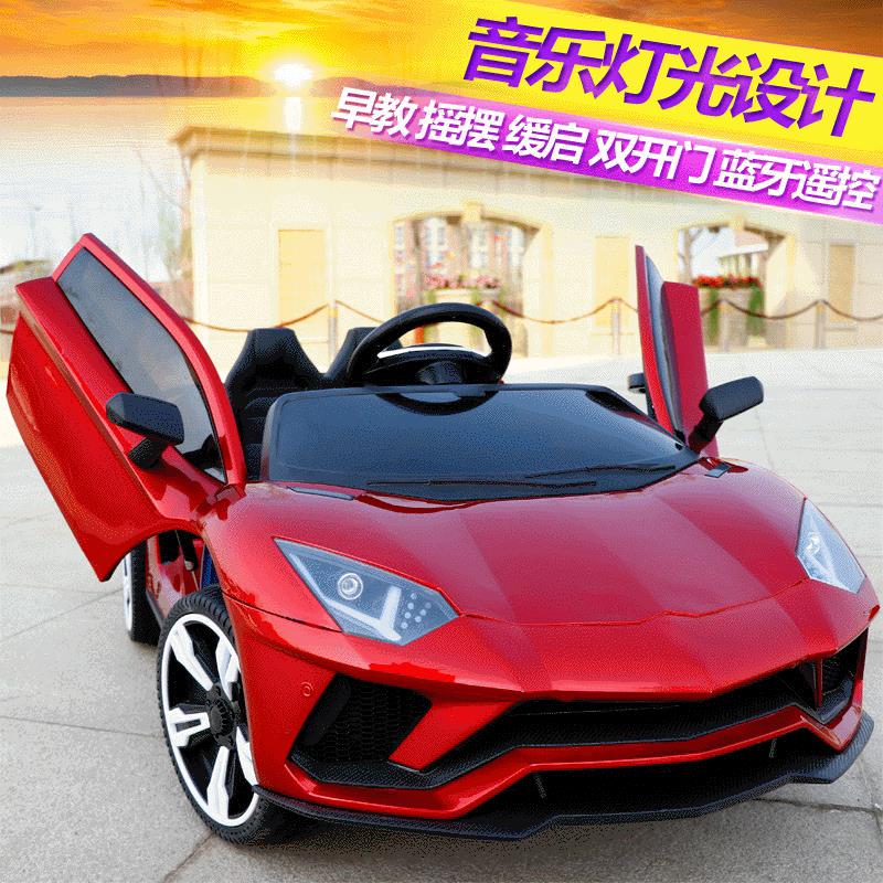 新款儿童电动车 可坐人电动四轮汽车 小孩双驱玩具车遥控童车