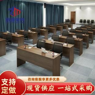 免漆板条桌会议室培训桌拼接会议桌椅组合双人三人条形课桌洽谈桌