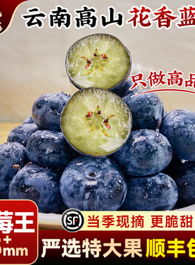 云南花香蓝莓特大新鲜水果现摘L25一斤礼盒装当季整箱官方旗舰店
