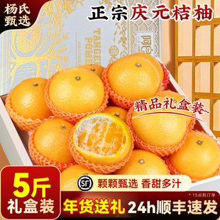 顺丰礼盒正宗浙江庆元甜桔柚新鲜水果柚子甜心柚整箱5斤装包邮