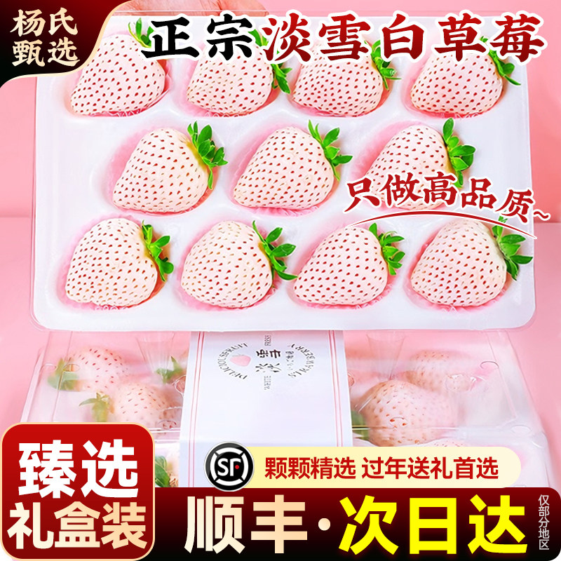 【臻选礼盒】顺丰淡雪白草莓正宗新鲜水果奶油白色3斤超级大红颜,水产肉类/新鲜蔬果/熟食,水果礼盒/水果组合,淘宝优惠券,粉丝福利购,淘宝优惠卷