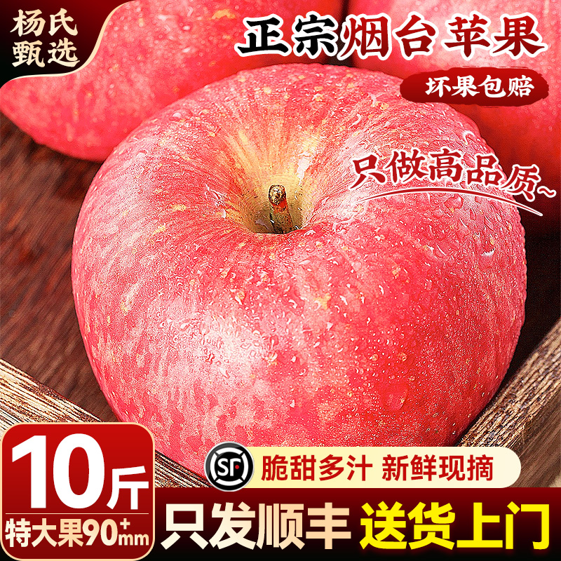 【10斤90mm起】顺丰山东烟台红富士苹果新鲜水果当季冰糖心正宗