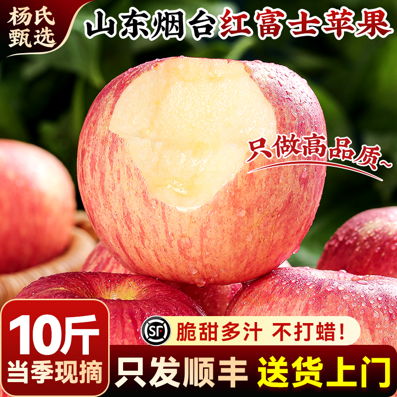 顺丰山东烟台红富士苹果10斤新鲜水果当季冰糖心栖霞平果正宗整箱