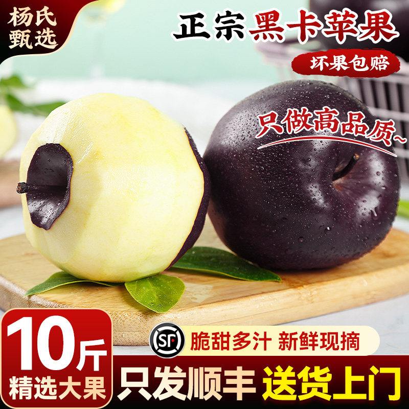 【10斤】正宗甘肃黑卡黑钻天水花牛苹果时令新鲜水果当季整箱顺丰