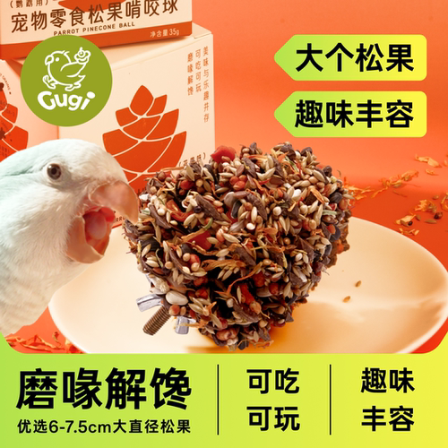 Gugi鹦鹉零松果啃咬磨喙解馋奖励训鸟玄凤牡丹小金太阳和尚奖励粮