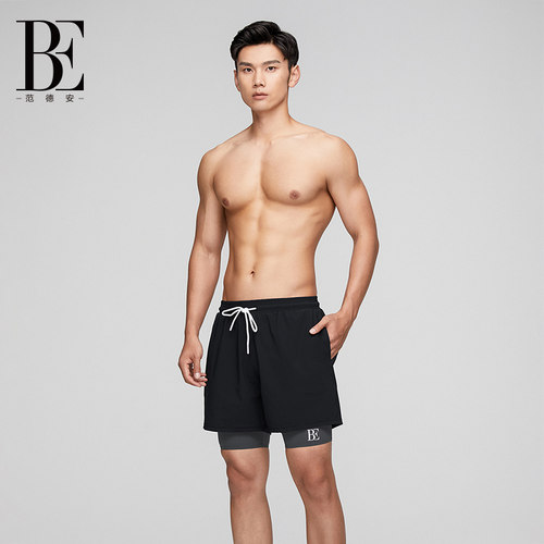 BE范德安男士泳裤双层防尴尬速干