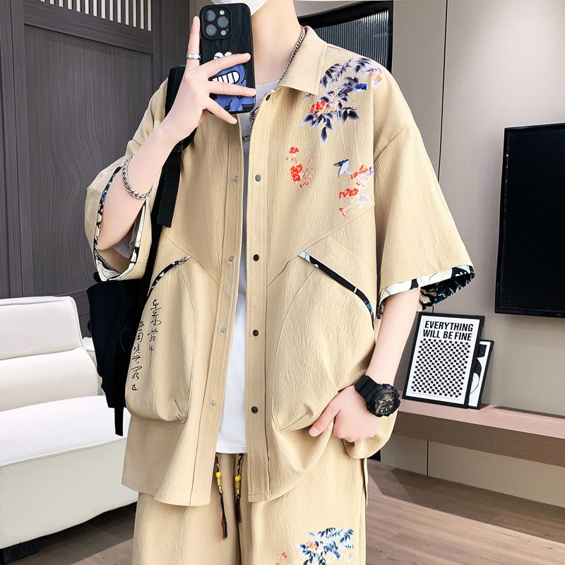 中式国风套装男士夏季潮流