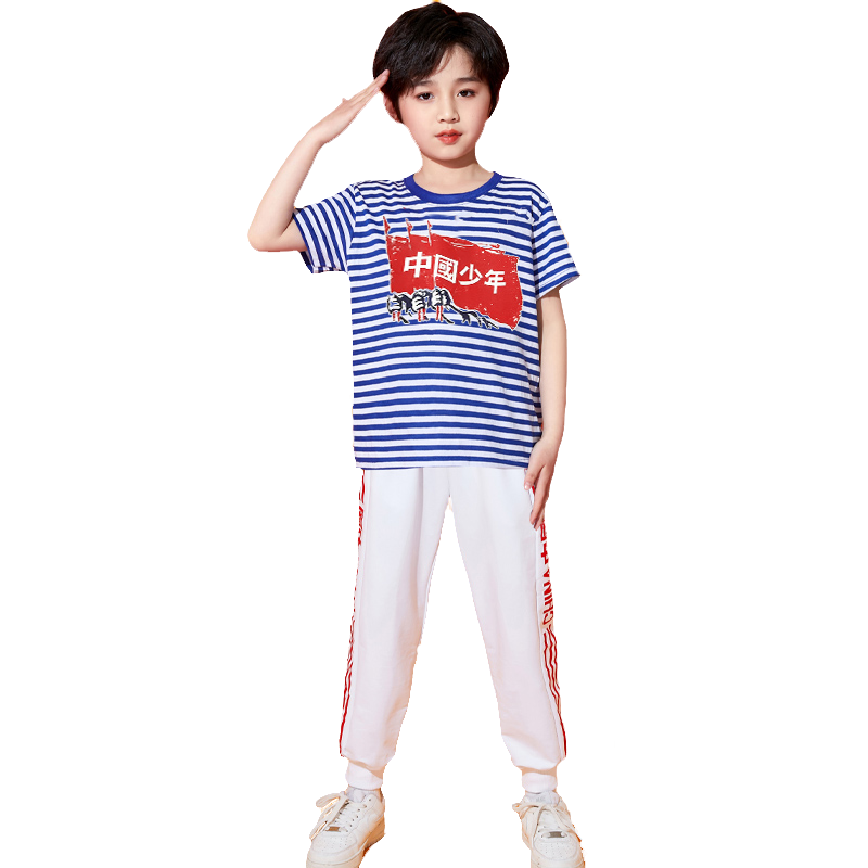 小学生六一儿童啦啦操演出校园运动会表演幼儿园啦啦队服装海魂衫