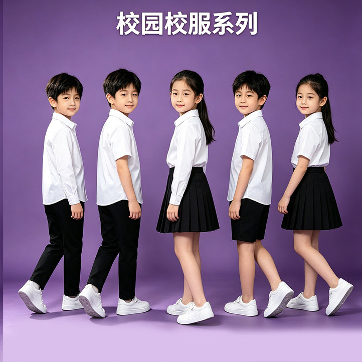 儿童白衬衣运动会开幕式护旗手服