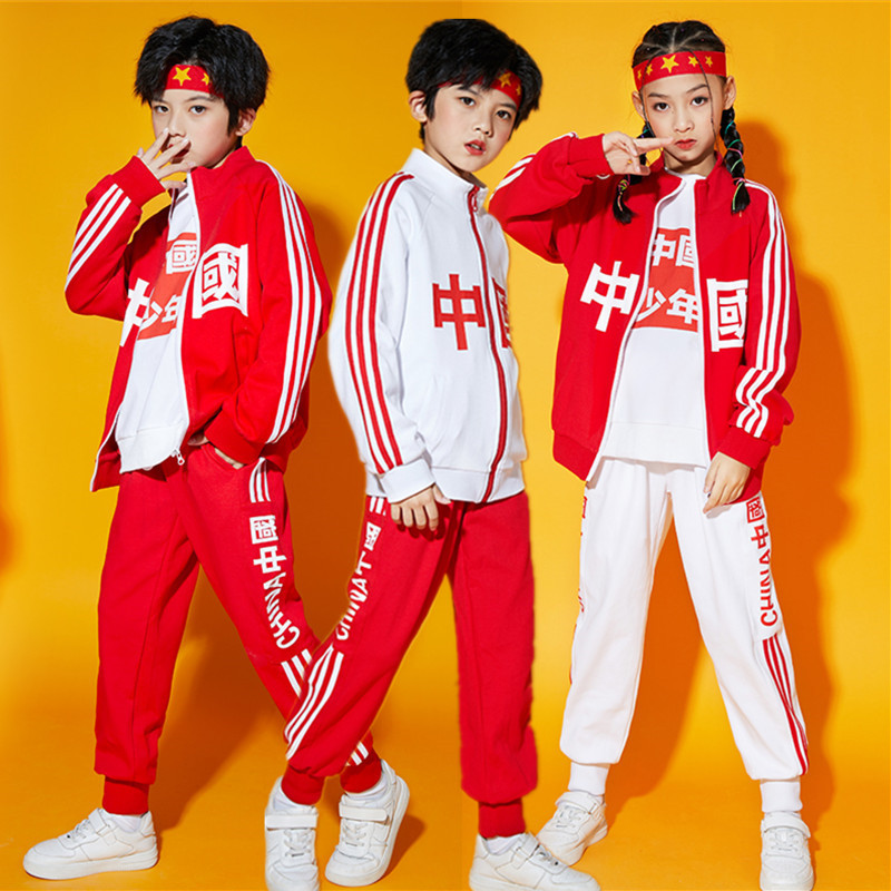 儿童校服啦啦操服装加印校徽校名