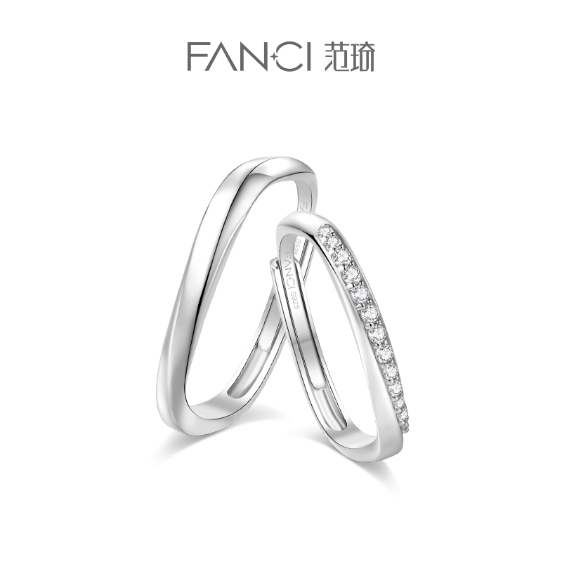 fanci情侣对戒范琦925银女