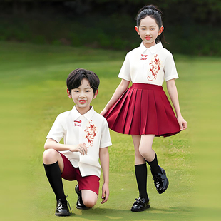 六一儿童合唱演出服幼儿园毕业照班服新中式 国风小学生朗诵表演服