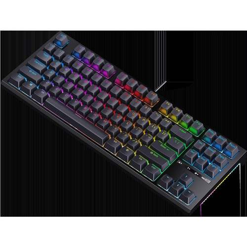 RKR87机械键盘有线RGB电竞游戏客制化插拔青轴茶轴电脑87键办公