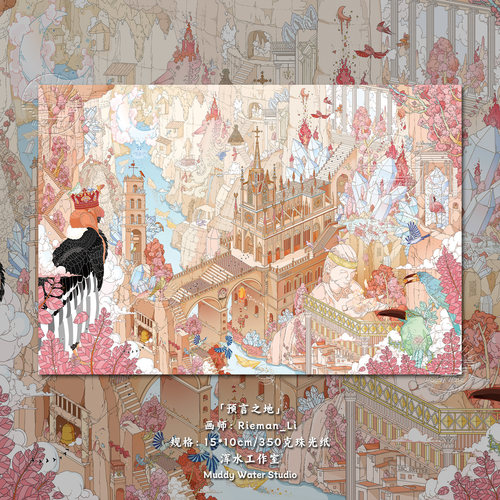 「预言之地」原创手绘明信片鸟类动物创意插画礼物小卡高级感贺卡