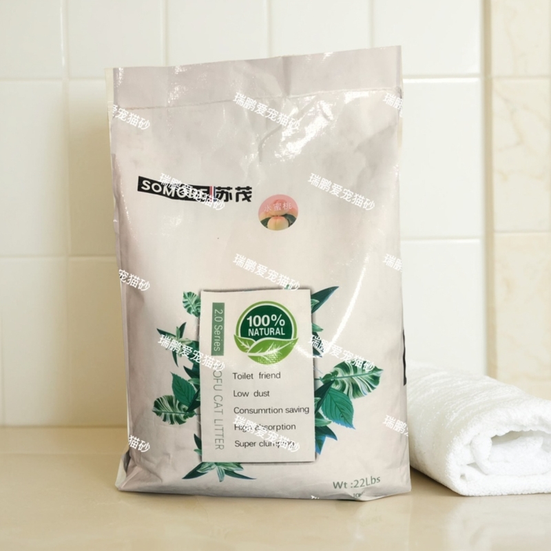 苏茂豆腐猫砂抑臭无尘结团吸水原味猫咪用品猫沙大袋10公斤2.4kg