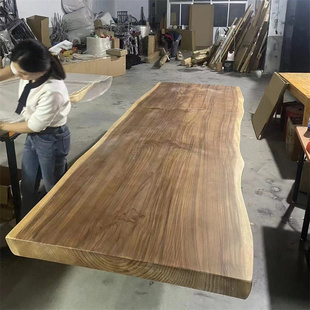 老榆木板原木实木松木板整张吧台板隔板定制大板桌面板办公桌餐桌