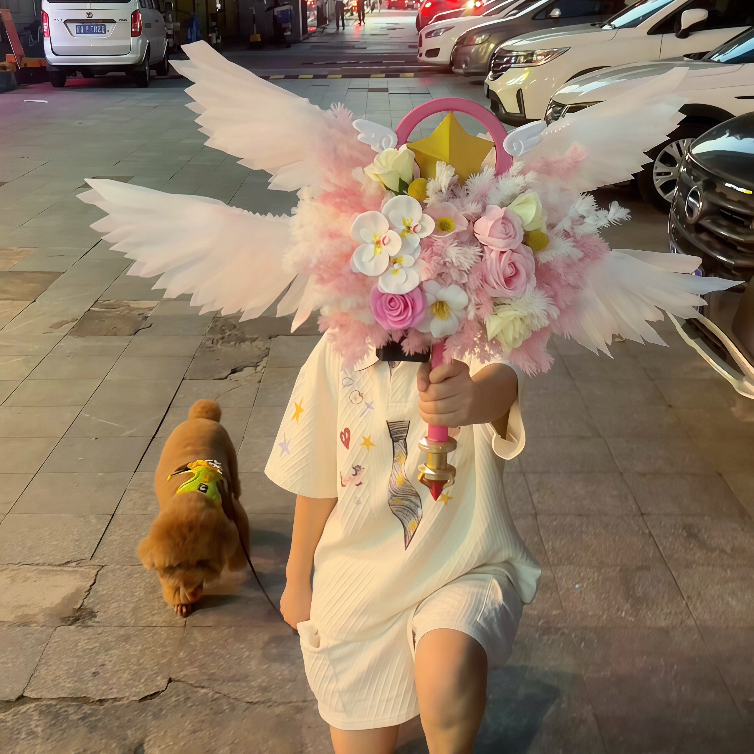 百变小樱魔法棒手捧花天使之翼图片