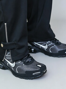 Nike Air Max Torch 4 黑银织物合成革低帮休闲跑步鞋 343846-002