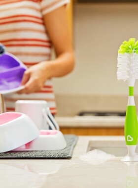 munchkin满趣健麦肯齐豪华奶瓶刷奶嘴刷洗奶瓶洗杯刷两用清洁刷