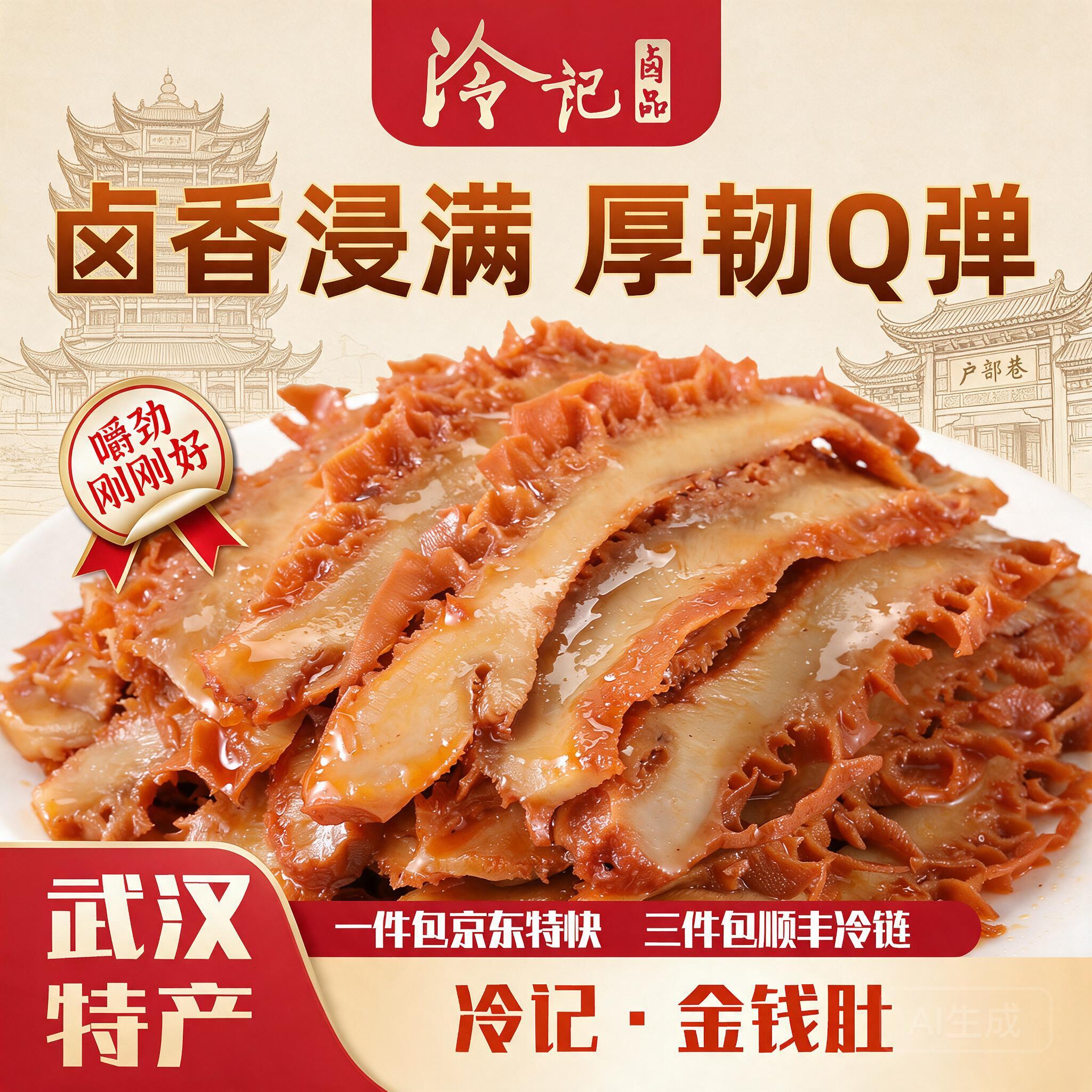 金钱肚武汉特产冷记卤品牛杂休闲即食解馋零食熟卤味下喝酒菜牛肚