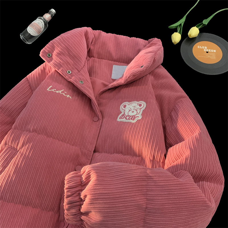1005-2-LMF100-P128冬季港风男士加厚灯芯绒立领棉衣情侣棉服上衣,男装棉衣,星座1005-2