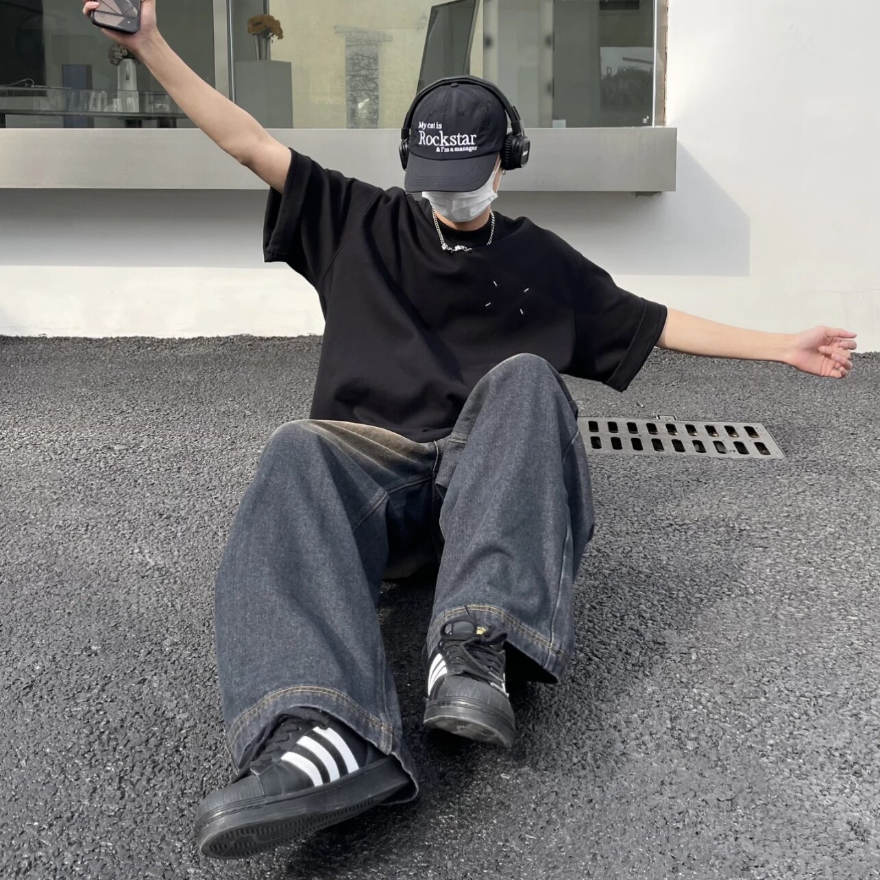1005-2-T7007-P28有原图保护夏季港风男士宽松圆领T恤短袖上衣,男装T恤,星座1005-2