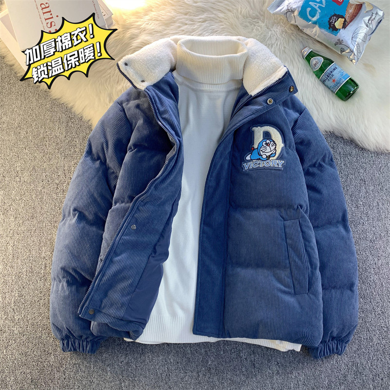 1005-2-LMF004-P128哆啦A梦男立领冬季加厚情侣宽松灯芯绒棉服，男装棉衣，星座1005-2