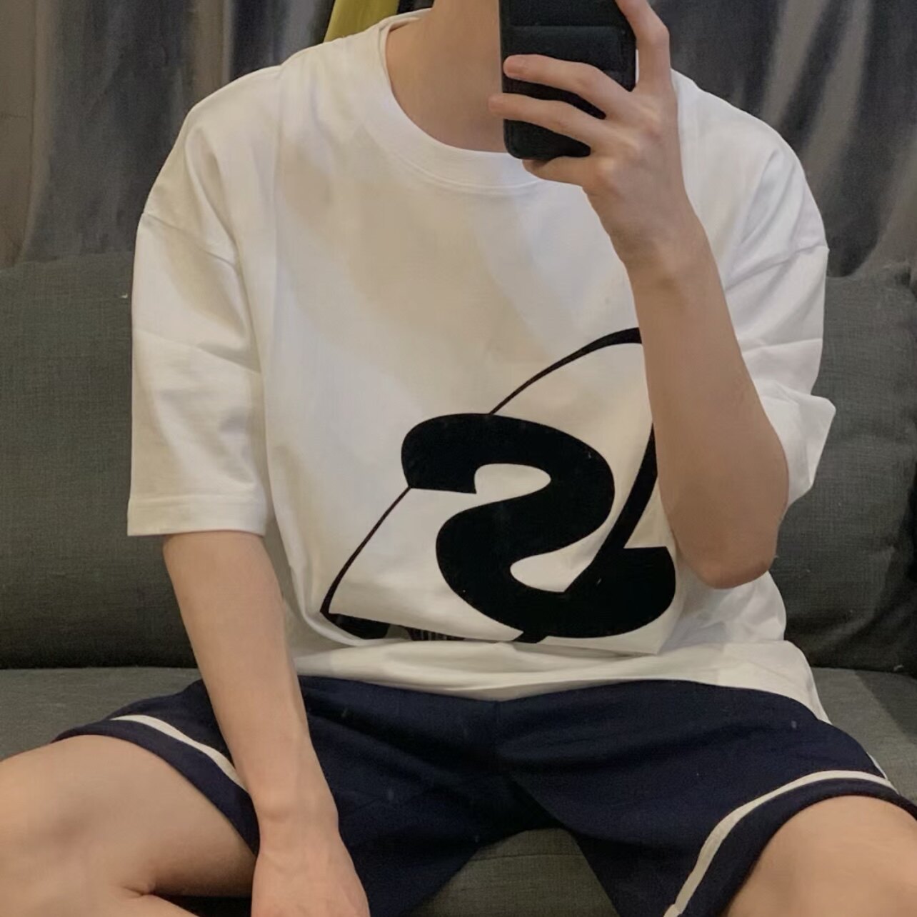 1005-2-T7002-P35有图片保护夏季港风男士宽松圆领T恤上衣短袖,男装T恤,星座1005-2