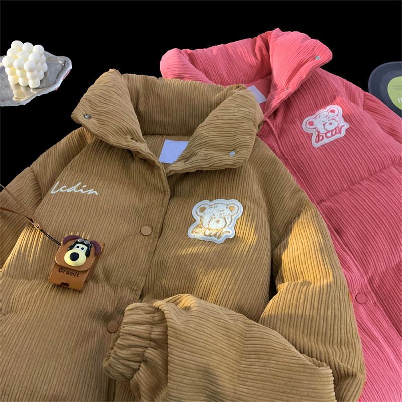 1005-2-LMF100-P128冬季港风男士加厚灯芯绒立领棉衣情侣棉服上衣,男装棉衣,星座1005-2