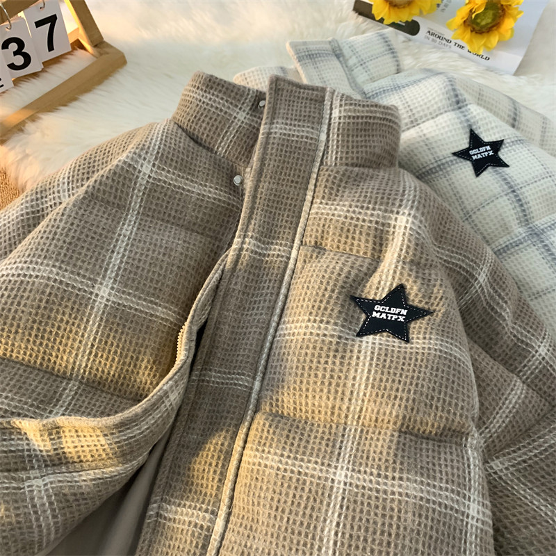 1005-2-LMF105-P128冬季港风男士宽松休闲立领加厚男女情侣棉衣,男装棉衣,星座1005-2