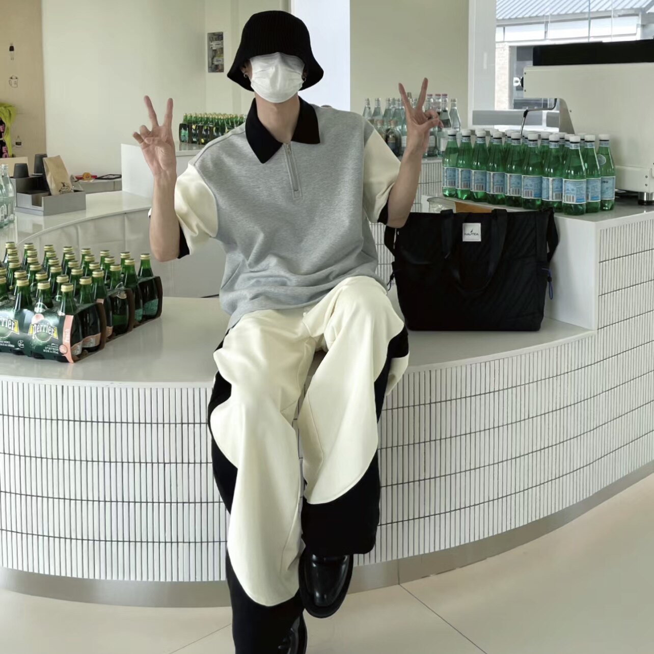 1005-2-T7006-P48有原图保护夏季港风男士宽松POLO短袖T恤上衣,男装Polo衫,星座1005-2