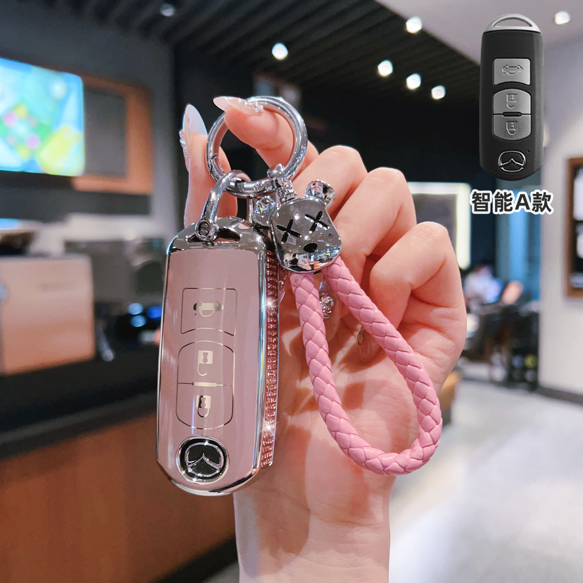 马自达3昂克赛拉钥匙套高档新CX5专用阿特兹全包CX4扣CX-30壳男女