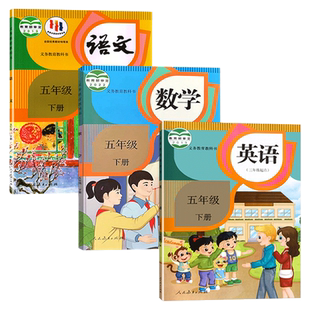 全新正版2026人教版小学五年级下册语文数学英语书全套课本部编人教版五5年级下册语数英教科书全套五年级下册教材全套书1年级起点