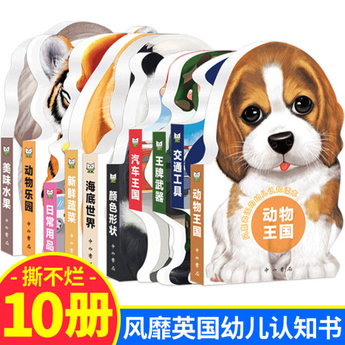 风靡英国的幼儿认知读本全套10册 0-1-2-3岁宝宝婴儿书撕不烂益智早教翻翻书看图认物识字认数彩色卡片启蒙互动图画书