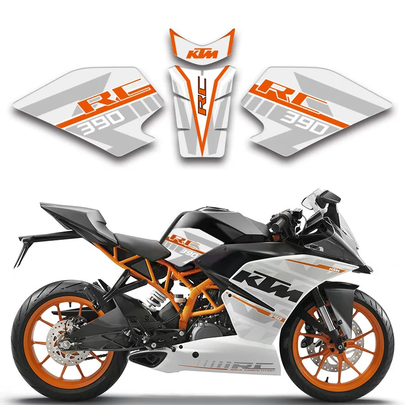 Подходит для наклейки на топливный бак KTM RC390, наклейки в формате рыбья кость, модифицированные наклейки, утолщенные наклейки, цветное оформление, принты с тягами