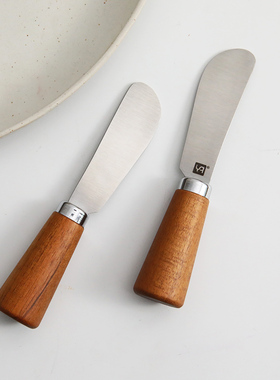 简约纯实木手柄果酱刀抹黄油刀西餐具套装奶酪刀厨房涂面包立式