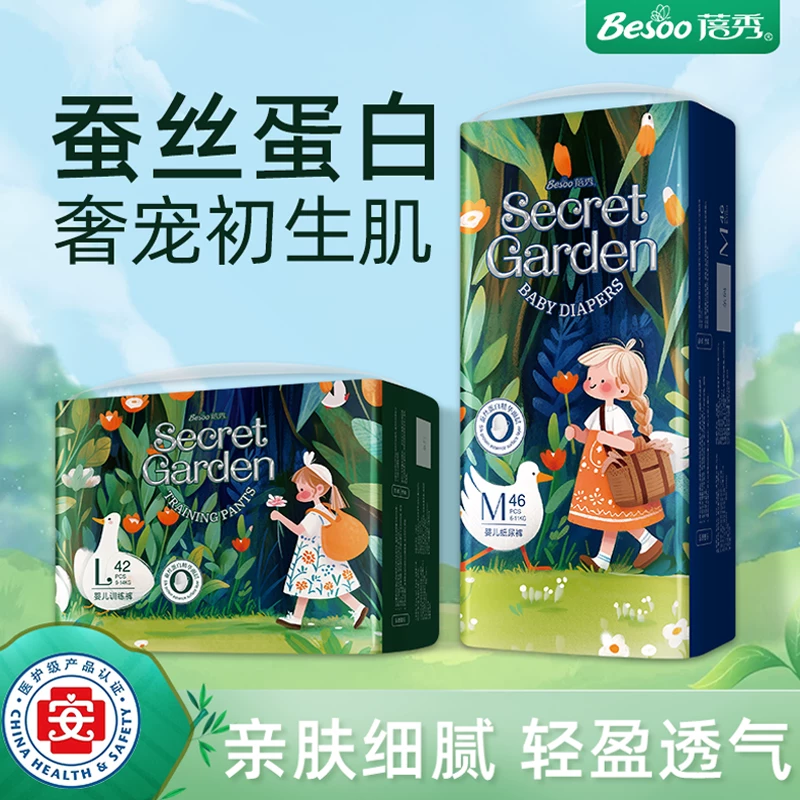 Подгузники Secret Garden для младенцев: пропитанные подгузники-«pull-up» из шелковистого материала, ультра-тонкие nb/s размер, для новорожденных