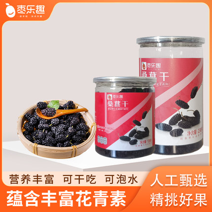 枣乐趣桑葚干果干黑桑葚新货礼盒罐即食泡水泡茶休闲零食