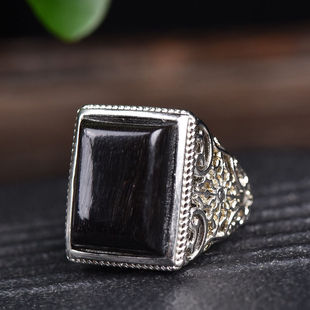 【保真】文玩披毛犀戒指装饰品纯手工打造戒托活口纹理清晰可见