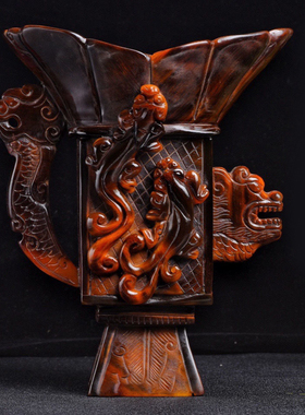 【保真】黑金龙杯摆件喝酒养生把玩收藏工艺品手把件限量抢