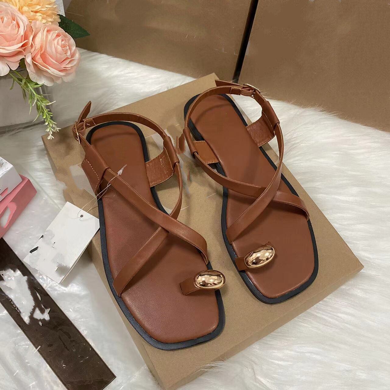 夏欧美外贸平底凉鞋女鞋