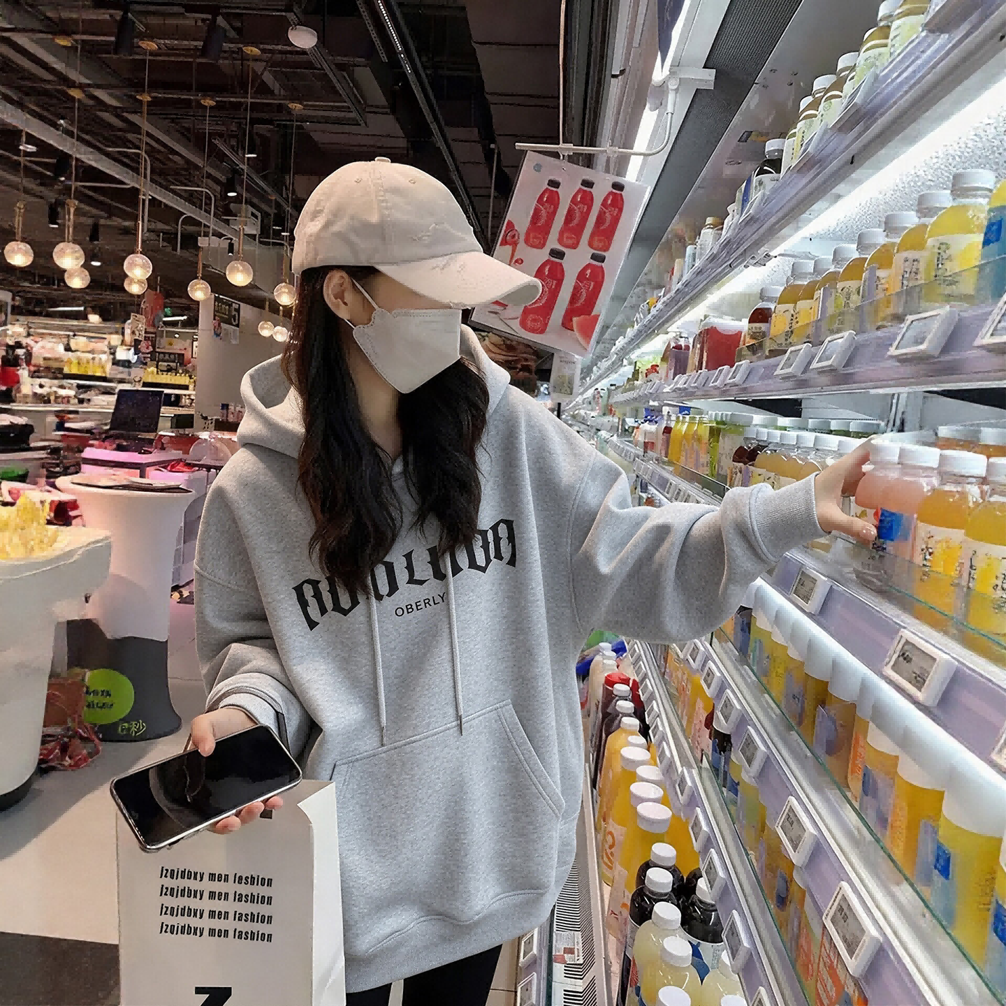 美式灰色连帽卫衣女款秋季2026新款韩系宽松慵懒早秋大码长袖上衣